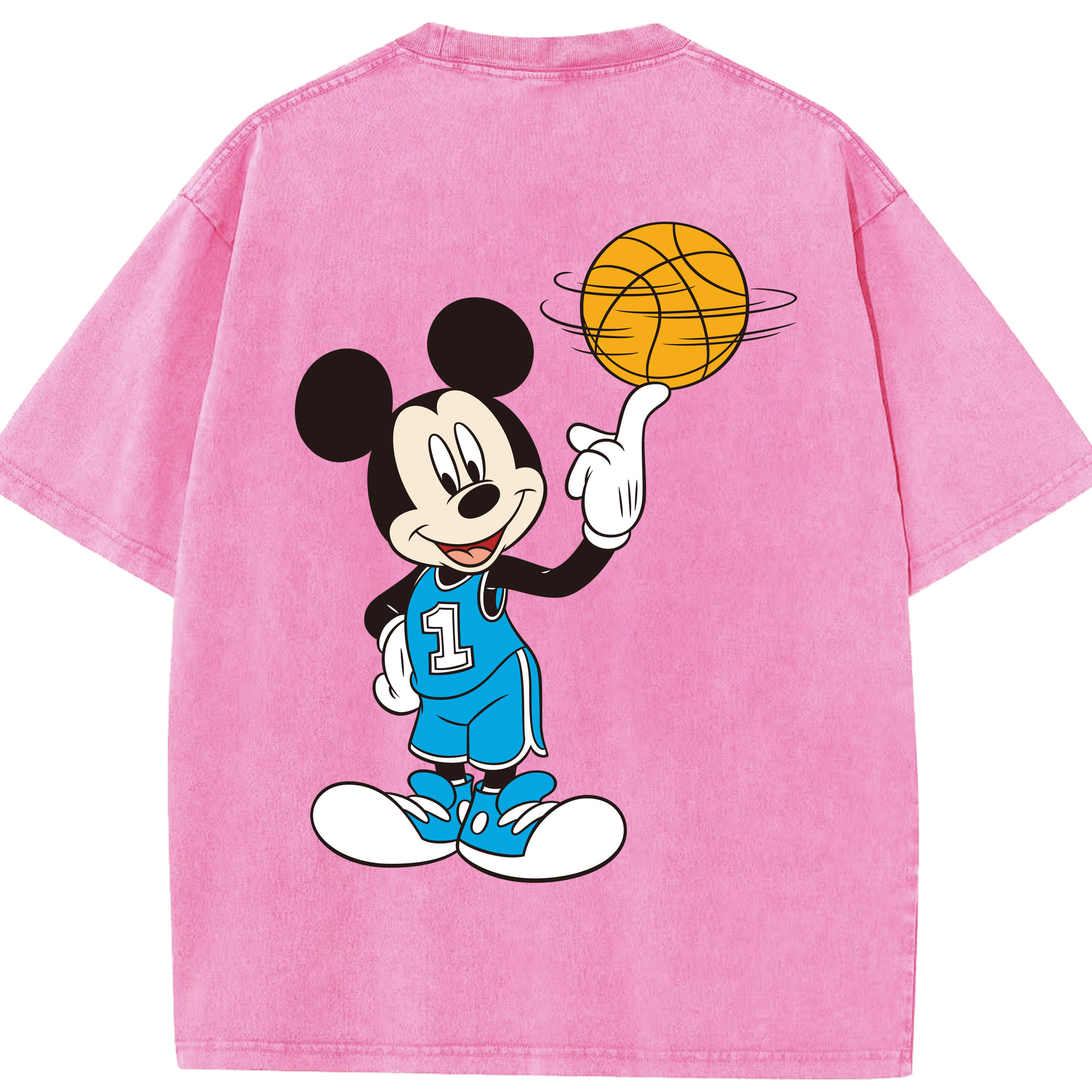 （画像用） ミッキーマウス Mickey Mouse 綿100% ヴィンテージ風 半袖Tシャツ（背面プリント）